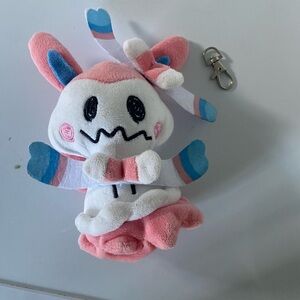 sylveon mimikyu small plushie keychain